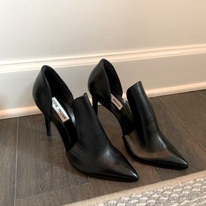Steve Madden Dolly Black Leather Heels 8.5
